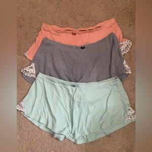 Victoria’s Secret Set of Three Lace Trim Sleep Shorts Medium